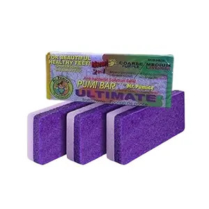 Mr. Pumice Ultimate PUMI Bar 2-in-1 Dual Grit (Medium + Coarse) Callus Remover, Pedicure Stone & Ped File Scrubber for Smooth Feet and Heels
