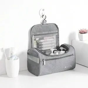 Portable Toiletry Bag, 1 Count Large Capacity Cosmetic Storage Bag With Zipper, Hanging Toiletry Bag for Travel, Multifunctional Toiletry Bag