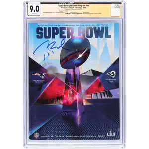 Tom Brady New England Patriots Autographed February 3, 2019 Super Bowl LIII CGC Authenticated 9.0 Program - Fanatics Authentic Certified