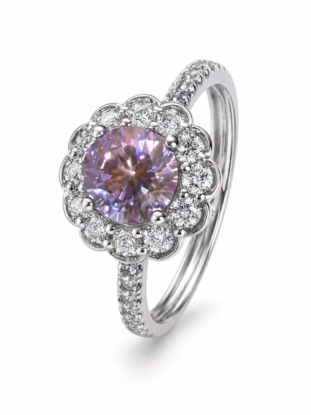 Round Cut Moissanite Adjustable Ring, GRA Certificate