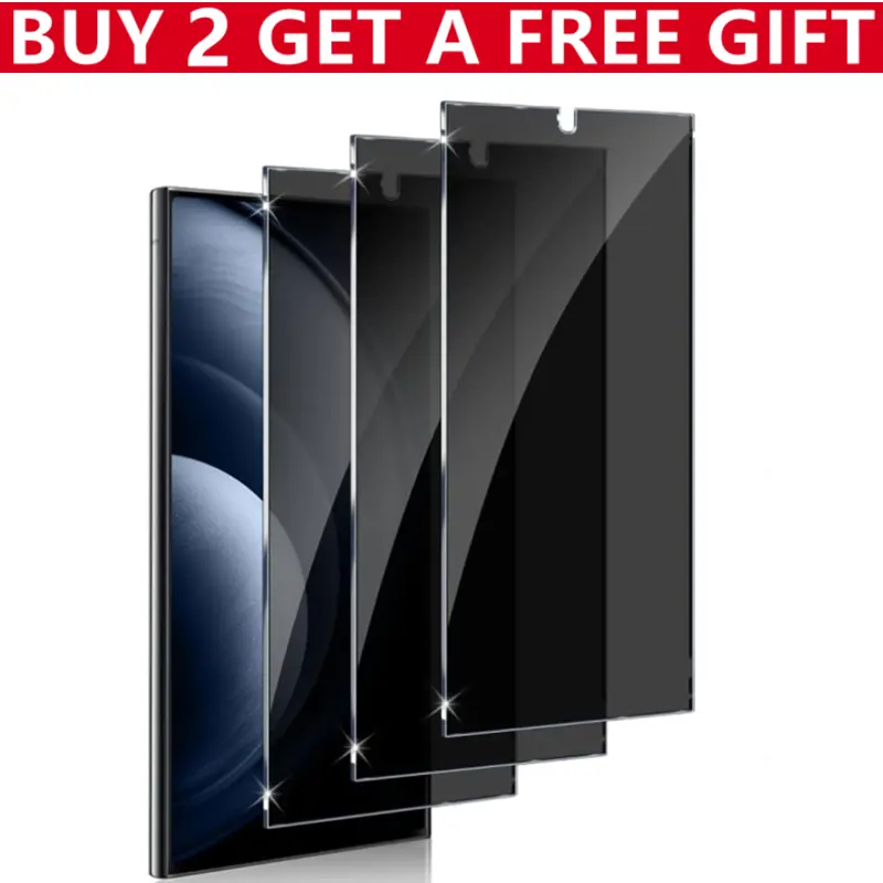 3Pcs Tempered Glass Privacy Screen Protector for Samsung Galaxy S26 Ultra/S26 Plus/S26/S25 Ultra/S25 Plus/S25/S24 Ultra/S24 Plus/S24 Fingerprint Protection