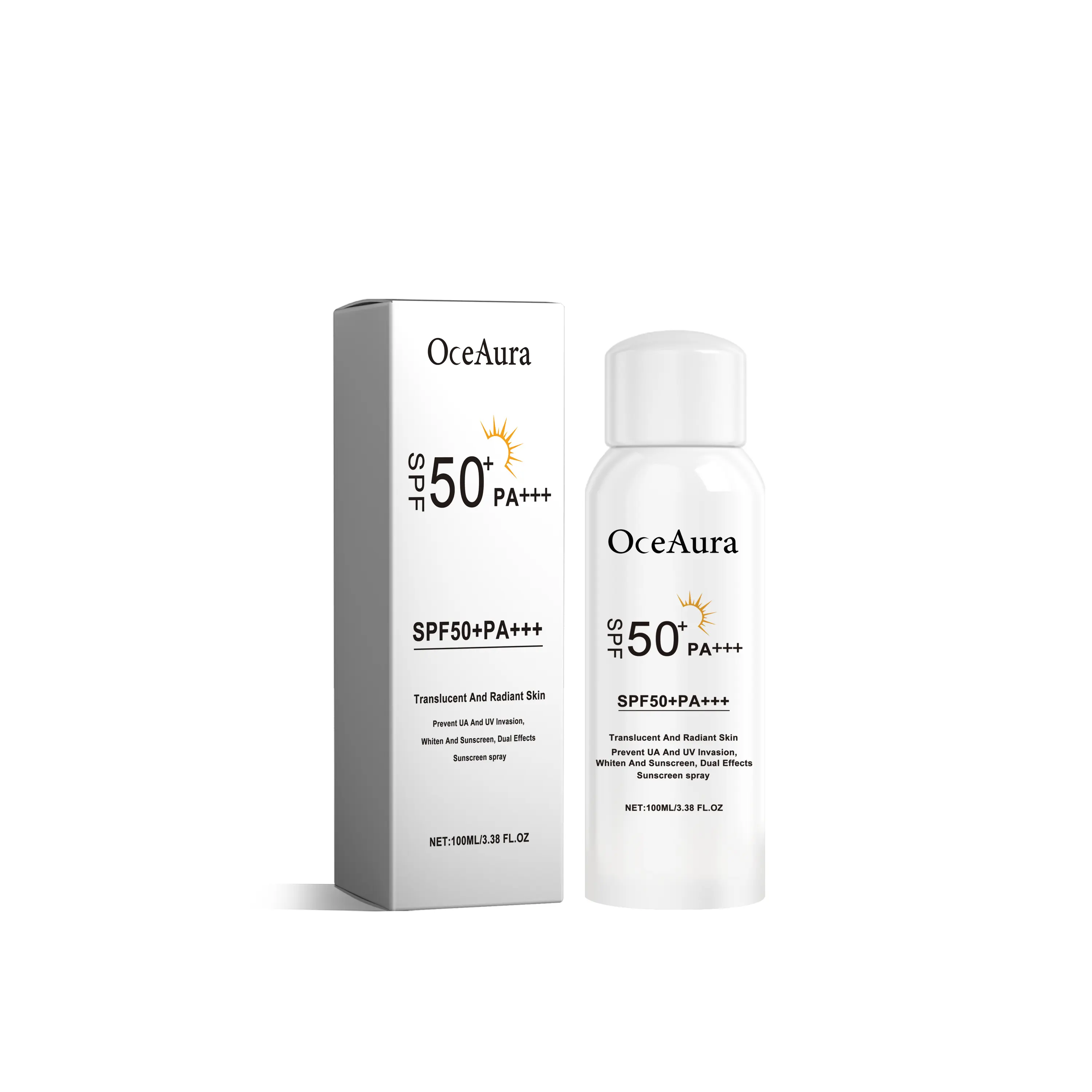 OceAura Rice Sunscreen Spray Outdoor UV Protection Moisturizing Hydrating Refreshing Protective Spray