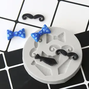 Silicone Mold, 1/2 Counts Beard & Tie & Bow Tie Shaped Chocolate Mold, Baking Mold for Cake Decorating, Candy Making Supplies