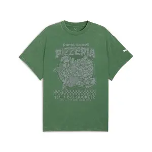 PUMA Mens X Teenage Mutant Ninja Turtles Hoops Graphic Crew Neck Short Sleeve Casual Tops Casual - Green