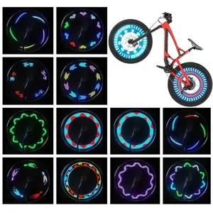 Bike Wheel Lights (2 Pack) - Waterproof LED Bicycle Spoke Tire Lights - Great Gift for Kids Adults - 30 Different Patterns Change - Bike Accessories - Black