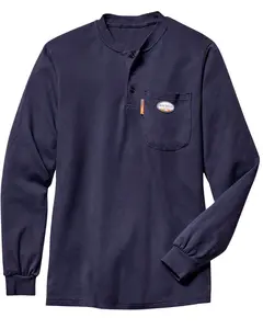 Rasco Men's Men'S Fr Henley Long Sleeve Work T-Shirt Big - Fr0101nv-Big