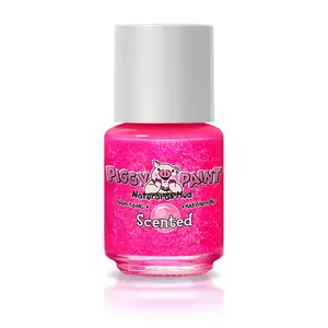 Piggy Paint Bubble Gum Bash - Scented Hot Pink Nail Polish 0.25oz Non-toxic, Water-based, and Kid-friendly