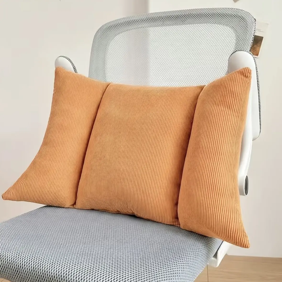 Ergonomic lumbar support pillow for office chair and car — breathable back cushion for lower back pain relief, posture corrector and comfort for prolonged sitting — aesthetic desk chair backrest for home office, back support