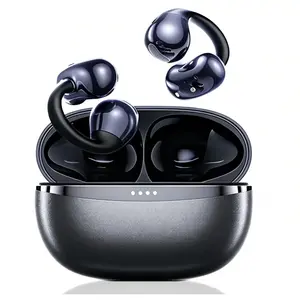 AI True Open Ear Earbuds Wireless Bluetooth Open Ear Headphones, Lightweight Clip on Earbuds 45H Playtime ENC Clip on Headphones, Over Ear Buds with Waterproof Fit Sport, Running, Workout