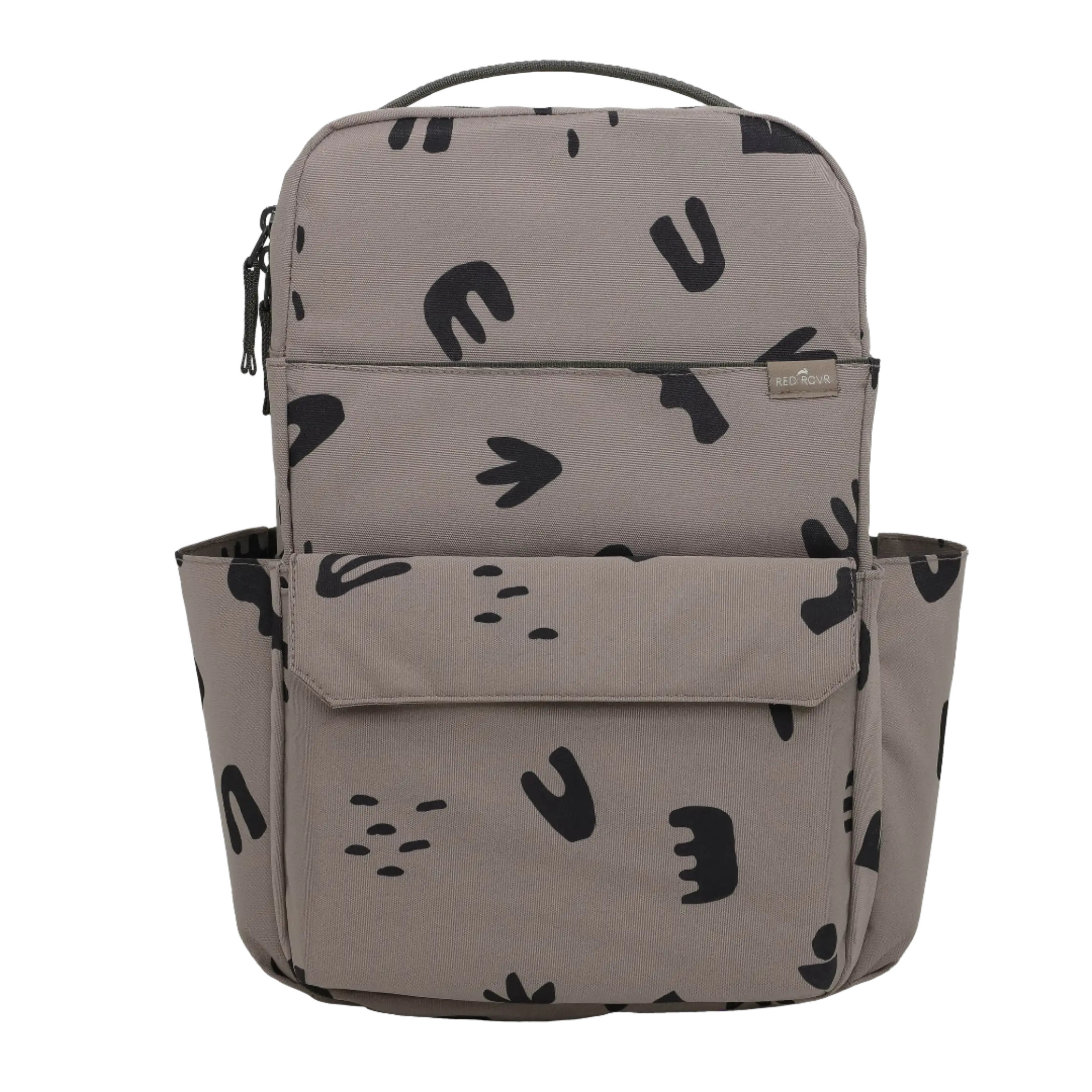 Casual Doodle Print Diaper Bag Backpack, Lightweight Polyester Bag for Parents with Multiple Pockets, Zipper Closure & Included Changing Pad, Multifunctional Diaper Bag