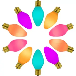 Novelty Lights Groovy Multicolor C7 LED RetroGlo Christmas Replacement Bulbs 25 Pack