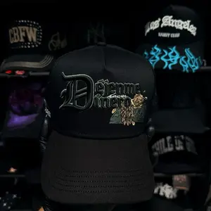 Fino Hats - Déjenme Hacer Dinero ED ESP Black Baseball Cap with Embroidered Logo and Gold Detailing