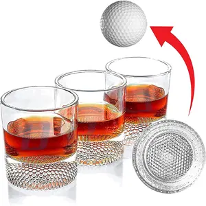 Golf Gifts for Men Dad, Golf Balls Whiskey Glasses Set, 4x Glasses with Golf Ball Unique Dad Birthday Gift Ideas from Daughter Son, Retirement Bar Stuff Gift Father Him Brother, Cool for Liquor Vodka