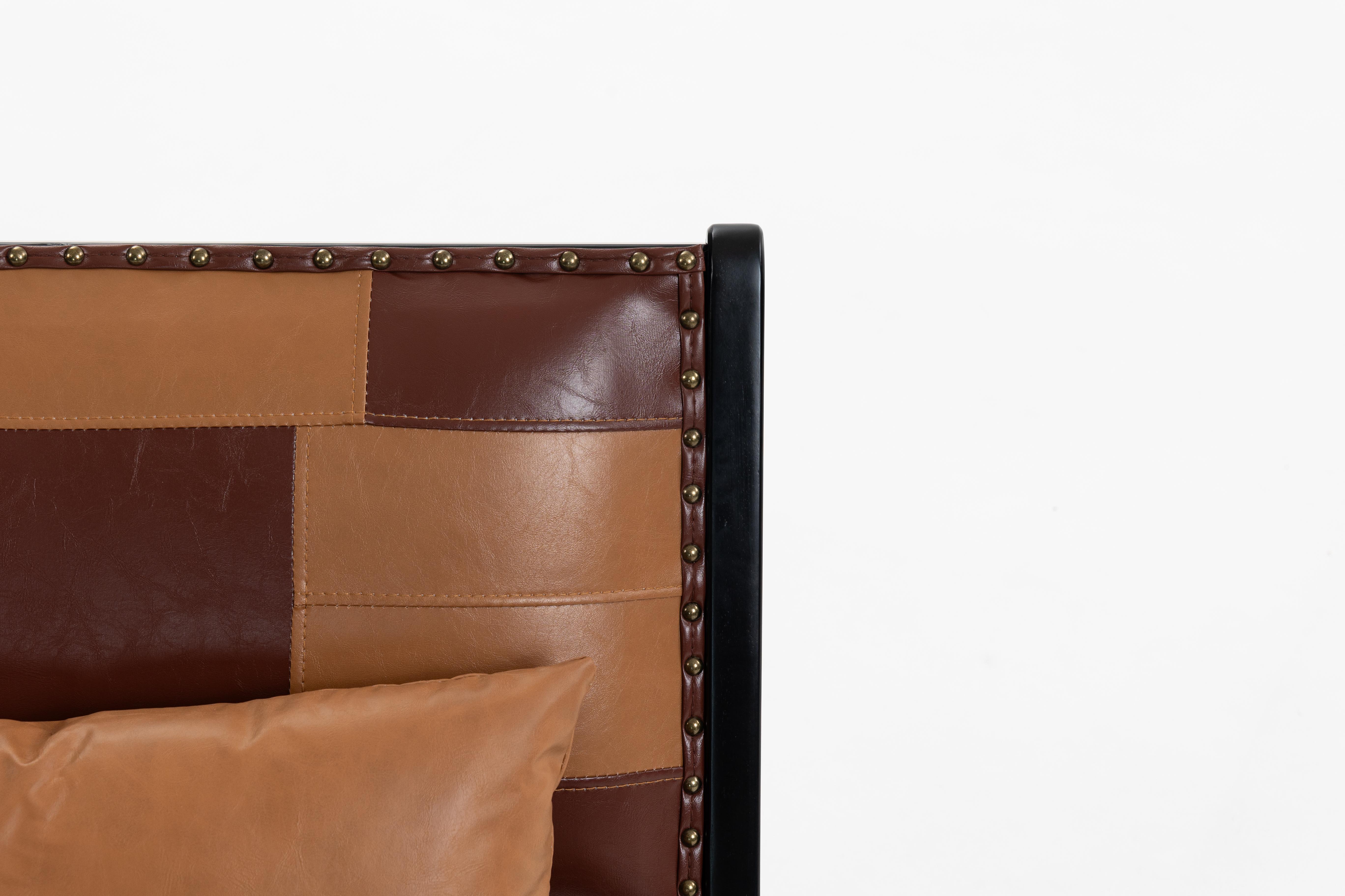 ModernBohoAccentChairforLivingRoom-MidCenturyLoungeChairSideChairIndoor,PULeatherErgonomicCurvedBackWoodFrame,Easy10MinAssembly,MultipleColors(Blue/Yellow&AntiqueBrown),forBedroomReadingNookApartmentDorm