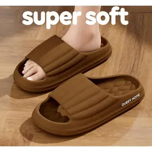 Couples Summer Slip-On Slippers Fashionable Minimalist Indoor Home Footwear Comfortable Stylish Open-Toe Design Lightweight Soft Non-Slip Slides for Men and Women Daily Casual Bedroom Living Room Use