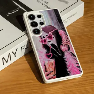 Pink Ghostface (Scream) Pop Art Matte Magnetic Phone Case – Anti-Slip Grip & Lightweight Design for Samsung S22 Ultra/S23/S24 FE/A16 Frosted Acrylic