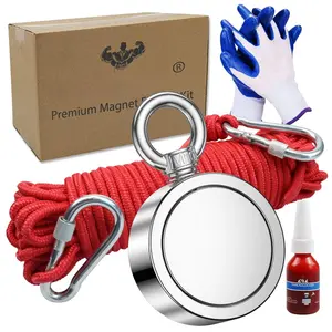 1000 LBS Fishing  Kit, Double Sided Stong  Fishing with Rope,  Fishing Tool for Retrieving Items in River, Lake, Beach, Lawn - 2.95inch Diameter