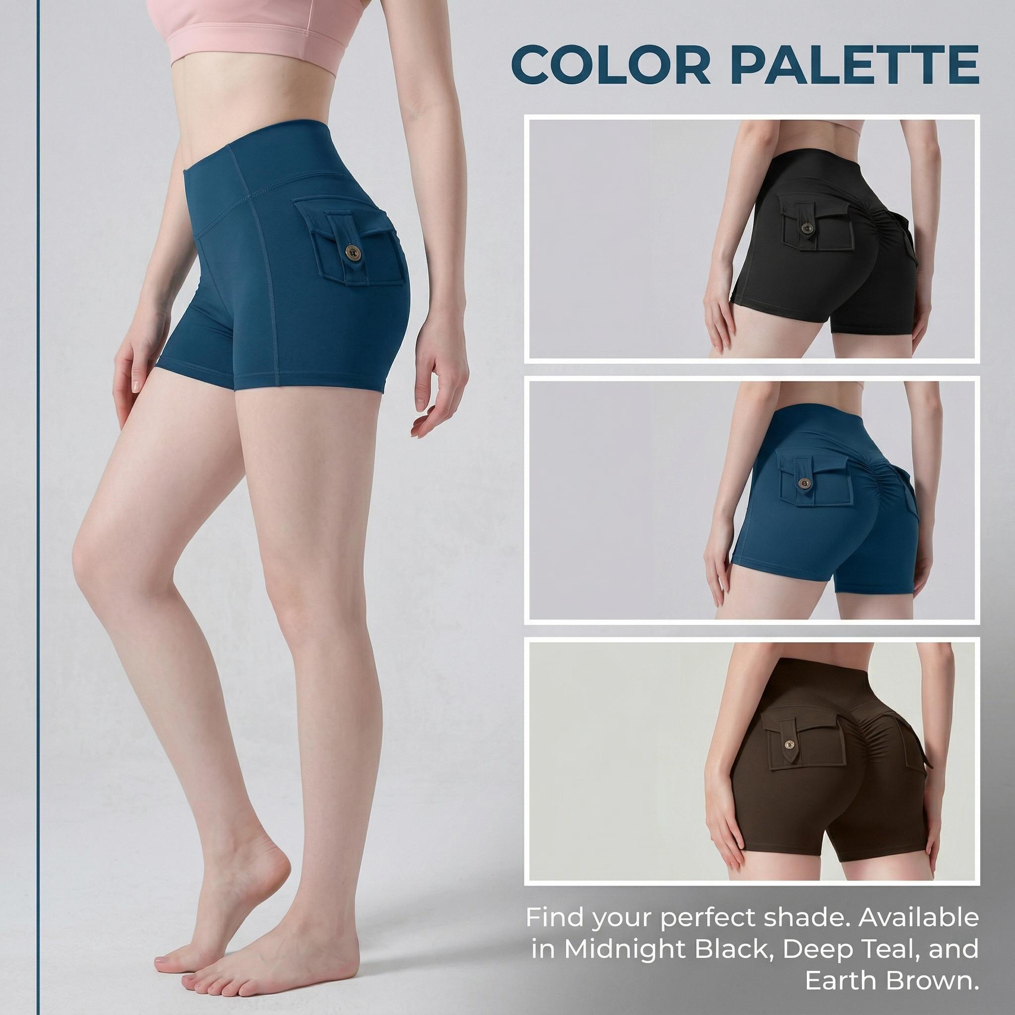 Viral Cargo Pocket Scrunch Booty Yoga Shorts, High Waist Tummy Control Workout Biker Shorts for Women, Buttery Soft 4-Way Stretch Gym Shorts for Running, Pilates, Loungewear & Everyday Wear, 2026 New Arrival Activewear That Sculpts & Stores"