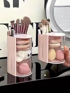 Rotating Multi-Layer Transparent Storage Box, Dustproof Plastic Hair Accessory Organizer, Makeup Cosmetic Organizer, Suitable for Christmas, Valentine's Day, Birthday Gifts