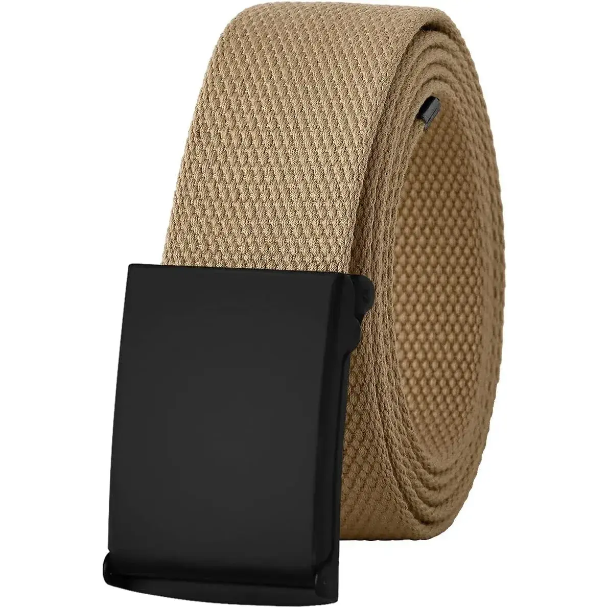 Canvas Web Belt, 1.5 In Width, 53"/135cm Length, Fully Adjustable Cut-to-Fit Design with Flip-Top Buckle for Casual Everyday Outfits, 53" Length, 53 In, Casual Daily, Full Adjustability