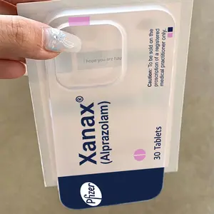 Fashionable Xanax Phone Case for iPhone 16 15 14 13 12 11 Pro Max Mini XR XS X 7 8 Plus, Soft Tpu Frosted Back Cover for Stylish Protection