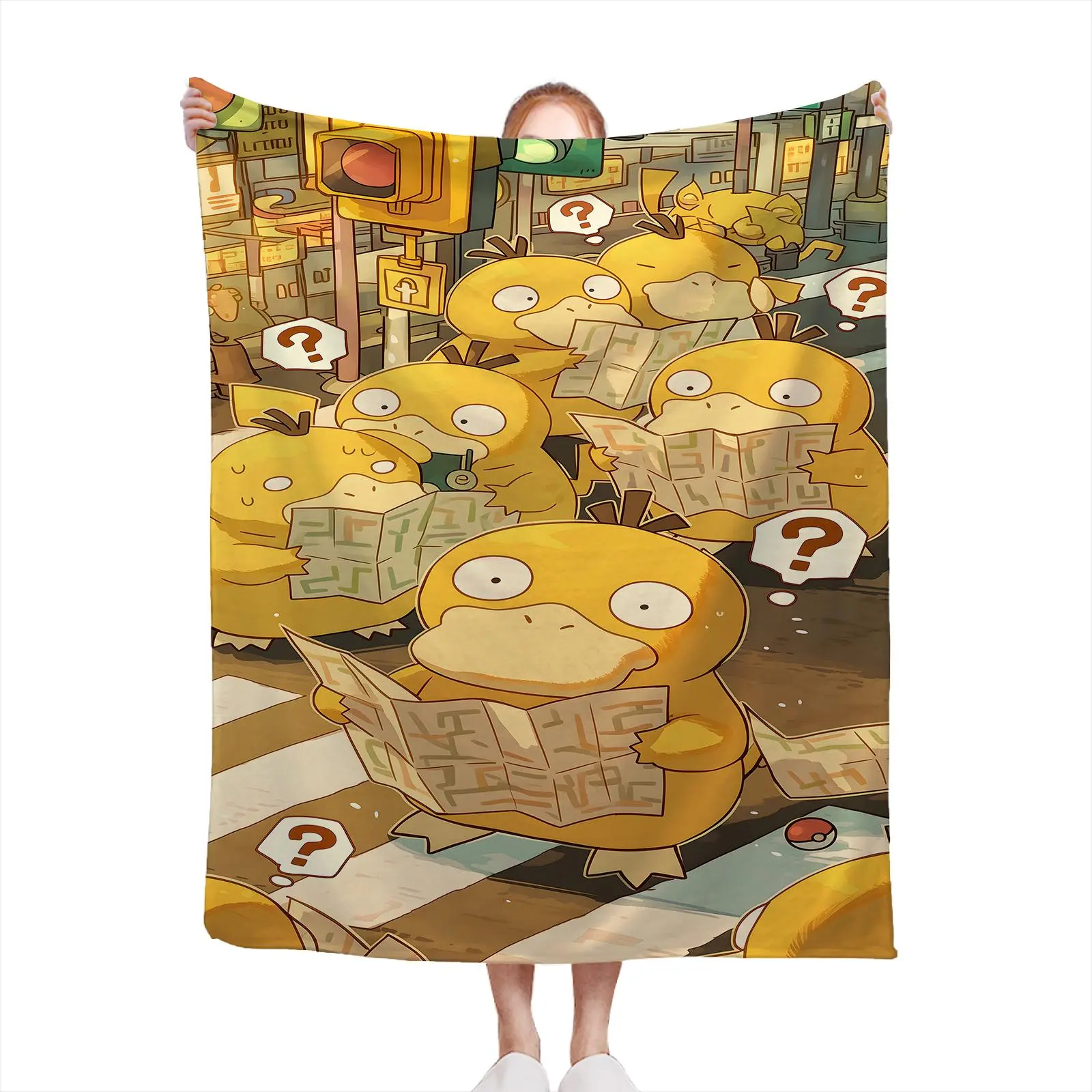 Ultra Soft Warm Psyduck Throw Blanket for Sofa Bed All Season Baby Shower Gift Soft Flannel Fleece Blanket Breathable Non Shedding Extra Comfortable D0808-468