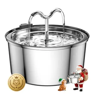 3.2L D03 Stainless Steel Cat Water Fountain – BPA-Free, Filtered, Ultra-Quiet Dispenser for Cats & Dogs| Wired plug-in model