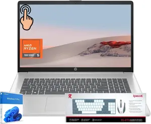 HP 17 inch Touchscreen Business Laptop, 17.3" HD+ Anti-Glare, AMD Ryzen 5 7530U, 16GB RAM,512GB/1TB SSD, AMD Radeon GPU, Webcam, Wi-Fi 6, Windows 11 Pro