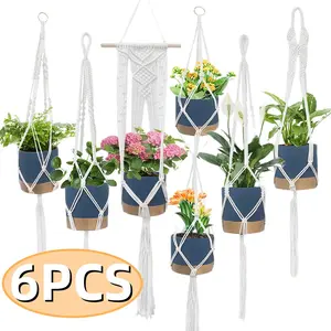 Macrame Cotton Rope Hanging Planters