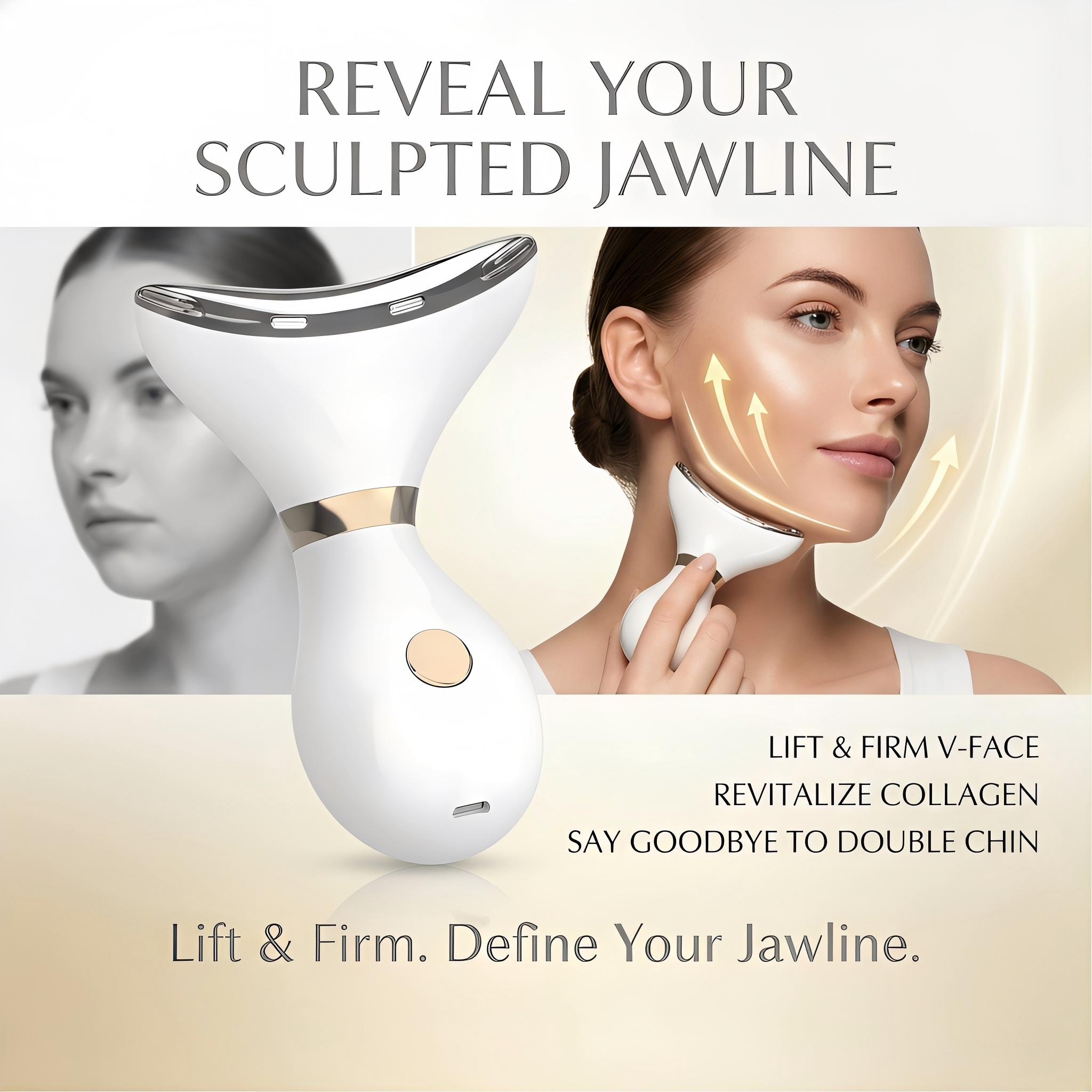 Premium EMS Neck Lift & Jawline Sculpting Device, Heated Microcurrent Technology for Firm, Smooth & Youthful Skin, Anti-Aging Beauty Tool