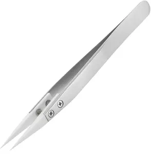 Stainless Steel Ceramic Tweezers, Antimagnetic, High Temperature Resistant, Non-Conductive