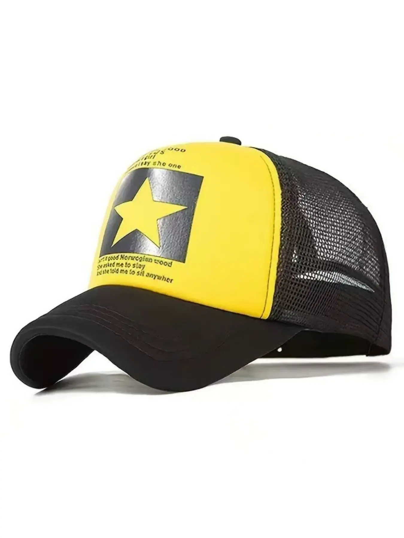 1 Piece Unisex Gothic Embroidered Letter Baseball Cap, Graphic Trucker Hat, Hats Snapback, Pentagram Trucker-Style Sun-Protection Snapback Hat for Streetwear, Sports, Parties, and Music Festivals
