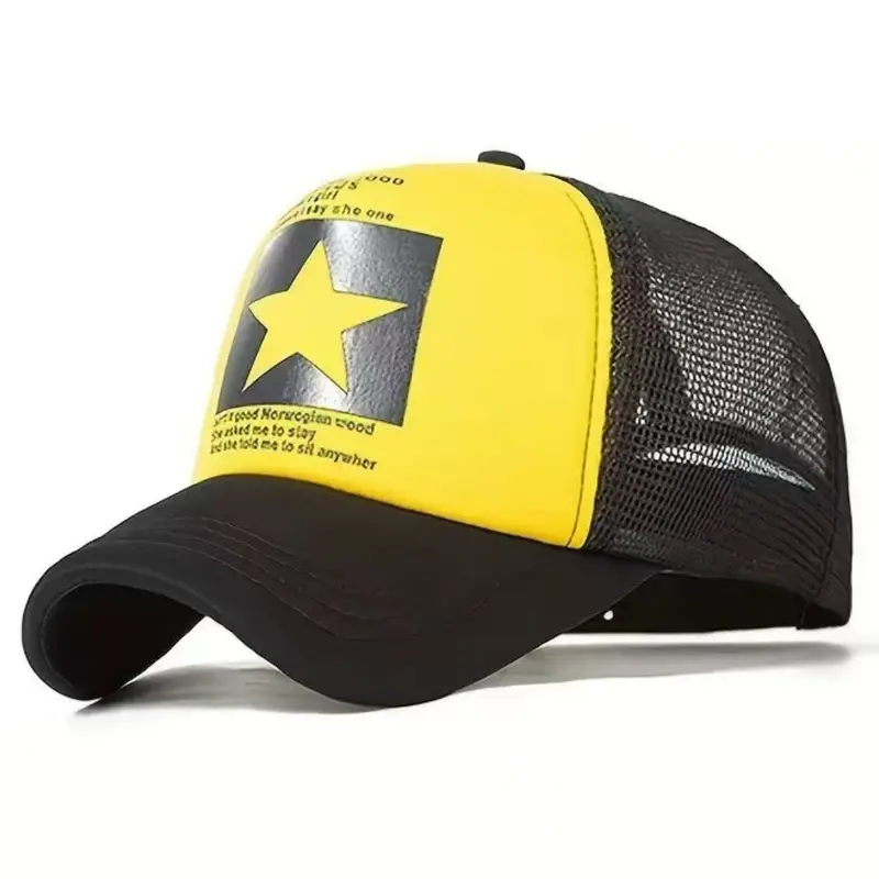 1 Piece Unisex Gothic Embroidered Letter Baseball Cap, Embroidered Baseball Caps, Embroidery Hat, Graphic Trucker Hat, Hats Snapback, Pentagram Trucker-Style Sun-Protection Snapback Hat for Streetwear, Sports, Parties, and Music Festivals