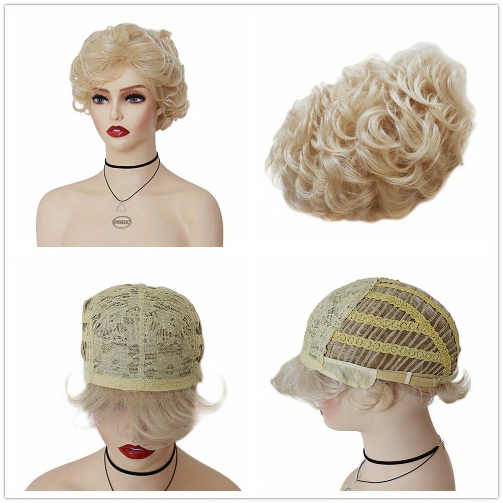 GNIMEGIL - Elegant Short Grey Curly Wig with Bangs - Natural Looking Synthetic Hair for Women - High-Temperature Fiber - Loose Curly Style - Perfect for or Mother’s Gift