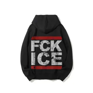 FCK ICE Distressed Retro Political Protest Hoodie  | Comfortable Drawstring Hooded Sweatshirt for Everyday Wear