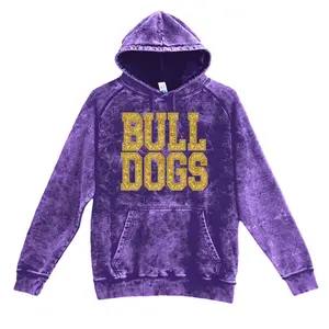 Vintage Purple Faux Sequin Bulldogs Tee or Hoodie