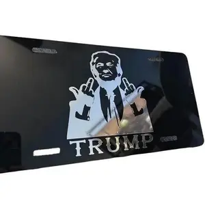 Trump You Missed Novelty License Plate Black White Political Vanity Tag Aluminum 6x12 Inch