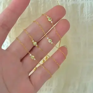 S925 Little Jasmine Olive Green Silver Bracelet Adjustable jewelry gift