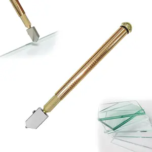 Glass Cutter with Diamond Head & Steel Blade for 3-15mm Glass, Anti-Slip Alloy Handle Tool for Precision Cutting Work,  Professional Glass Cutter forThick Glass Mirror Tiles Mosaic