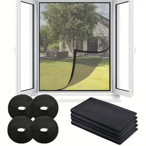 Easy Install DIY Self-Adhesive Window Mosquito Net, Adjustable Invisible Mesh, Strong Adhesive Hooks, Durable Bed Net for Bedroom Living Room, Mosquito Netting