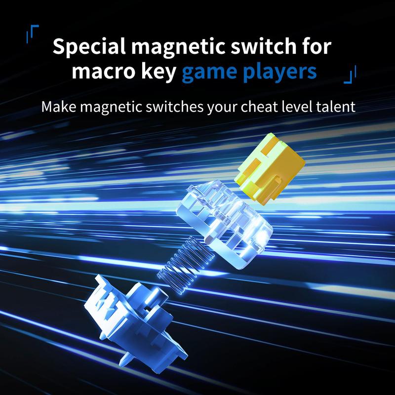 AJAZZ AK820MAX ULTRA wireless mechanical keyboard new magnetic rice switch low latency high precision HIFI version ABS side engraved three-mode 8000 mAh battery long battery life wired 8k wireless 8k full key hot-swappable DIY suitable for office and gami