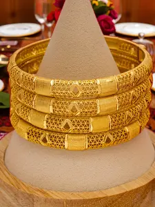 Hollow Out Bracelet for Mom, Fashionable Handmade Jewelry, Luxurious Ethnic Style, Nigerian Wedding Bangle for Women