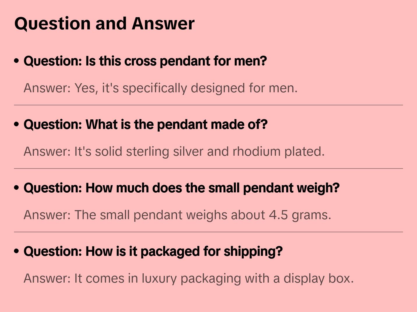 Honor, Silver Cross Pendant Honor, Silver Cross Pendant