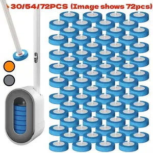 Home Disposable Toilet Cleaning Set, Home Cleaning Products, Toilet Bowl Cleaner, Includes 30/48/54/72 Replacement Brush Heads, Wall-Mounted Sink Cleaner System, Easy Maintenance