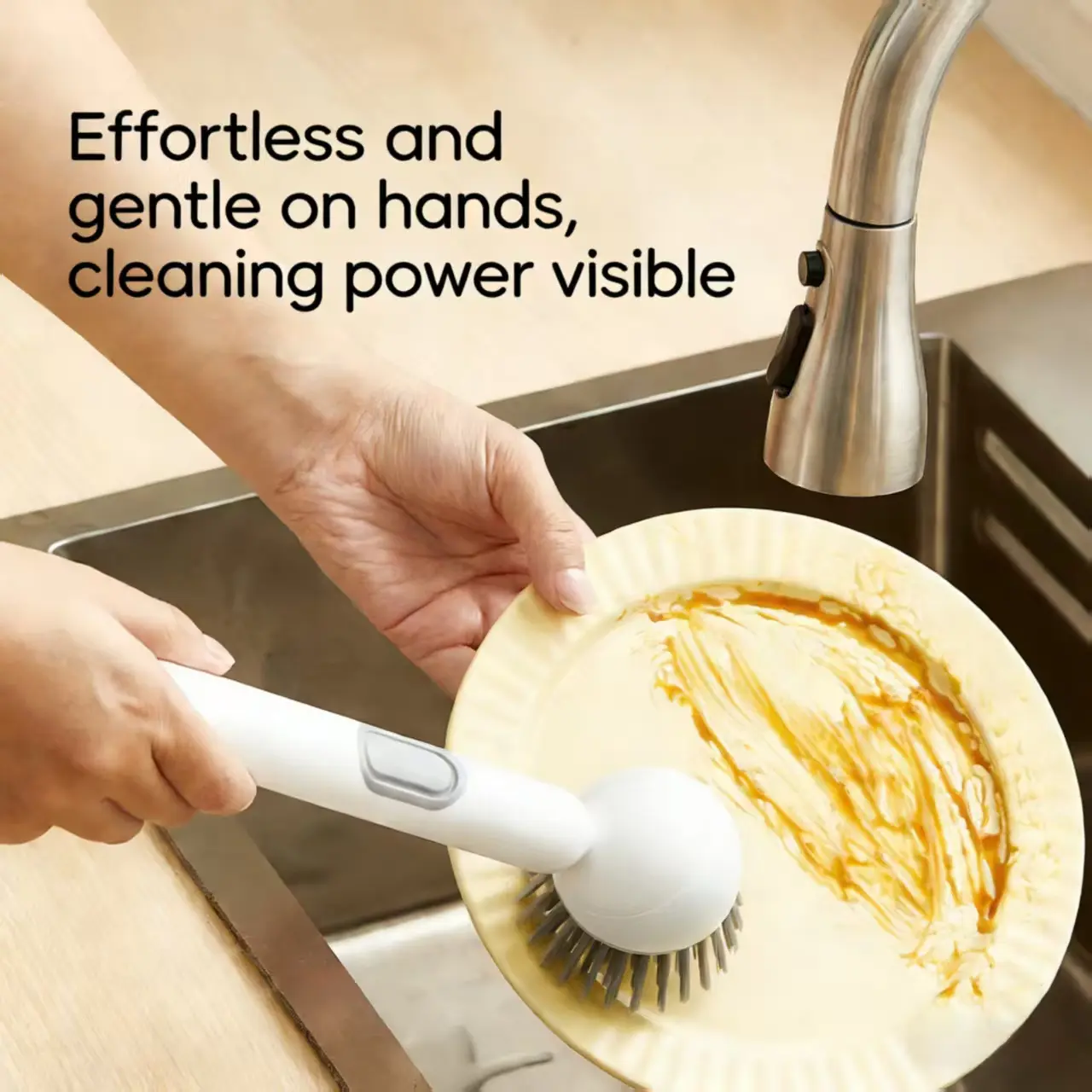Long-handled Refillable Rotating Pot Brush - Kitchen-specific, Oil-resistant, Pot-friendly, Multi-functional Cleaning Brush for Home Use