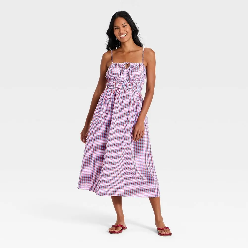 Women's Maxi Sundress - Universal Thread Multicolor Gingham L
