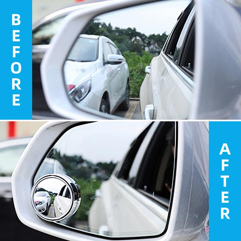 2Pcs 360° Rotatable Blind Spot Mirror for Car,Waterproof HD Glass Convex Wide Angle Rear View Mirror,Enhance Driving Safety and Visibility,Reduce Blind Spot Risks