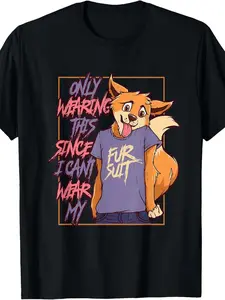 Funny Furry Shirt| Fursuit Fursona Fandom Cosplay Furries T-Shirt, Same Style for Men and Women,   Summer Short-Sleeved Printed T-Shirt, Pure 220G, Vintage Style, Crew Neck, Regular Fit, Perfect for Adults