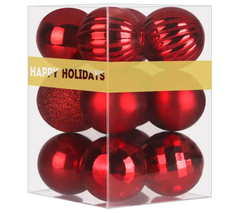 Red 1.6" Small Christmas Balls Christmas Tree Decoration Ornaments Shatterproof Hanging Balls for Birthday Halloween Holiday Wedding Decorations12pcs