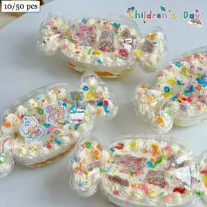 10/50 Pcs Day Treat Boxes, Disposable Transparent Candy-Shaped Containers, Ideal for Ice Cream, Mousse Cakes & Pastry Gifts